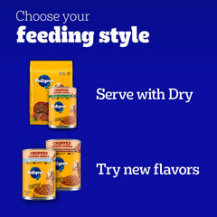 Pedigree Chopped Ground Dinner Wet Dog Food Chicken & Beef Variety Pack, 13.2 oz. Cans (12 Count, Pack of 1)