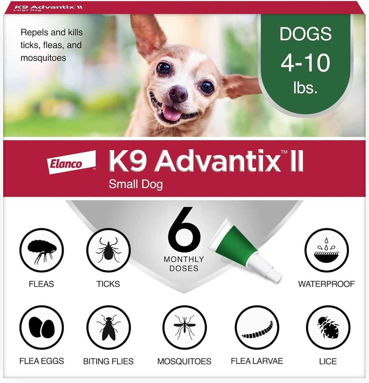Elanco K9 Advantix II Dog Vet-Recommended Flea, Tick & Mosquito Treatment & Prevention | 6-Mo Supply