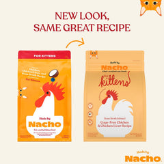 Made by Nacho Kitten Dry Kibble Infused with Bone Broth, Healthy High Protein Cat Food, Cage-Free Chicken and Chicken Liver, 4lb Bag