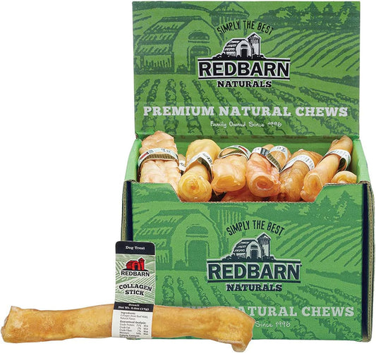 Redbarn Beef Collagen Sticks for Dogs, Long Lasting Collagen Chews for Dogs. Bully Sticks Alternative High Protein Dental Treats w/ Natural Collagen for Dogs Supports Joint, Skin & Coat Health
