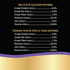 Sheba Perfect Portions Multipack Delicate Salmon and Tender Whitefish & Tuna Entrees Wet Cat Food 2.6-oz(Pack of 12)