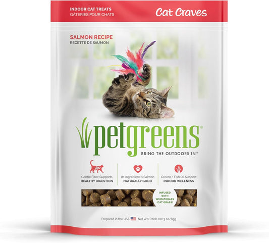 Pet Greens Treats Savory Salmon Semi-Moist Cat Treats 3 Ounce