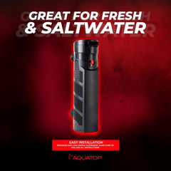 Aquatop 395 GPH Internal Filter with 13W UV Light - for Up to 150 Gallon Fish Tanks, UV for Crystal Clear Water, Fresh & Saltwater Use, Aquarium Filters for Fish & Turtle Tanks, SP13-UV