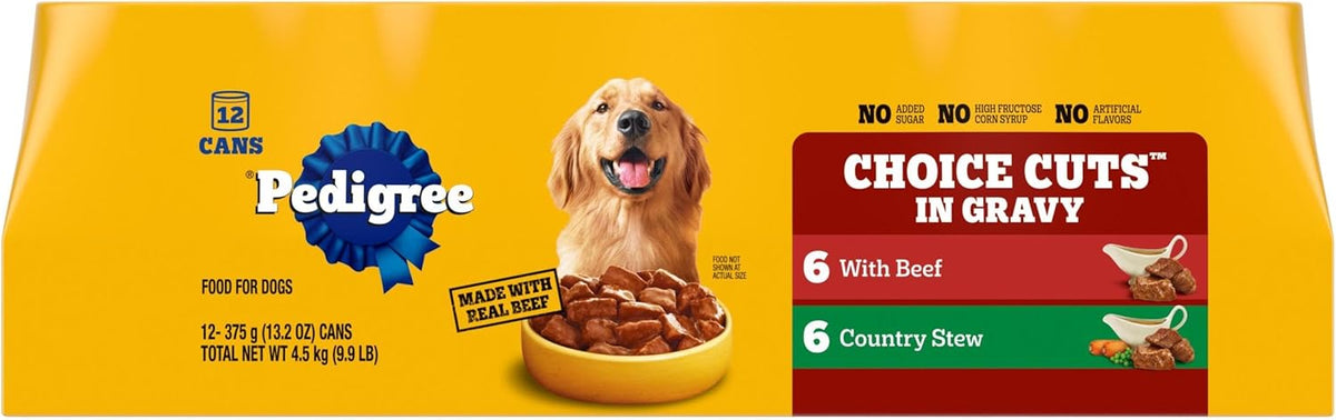 Pedigree Choice Cuts In Gravy Combo Pack Beef & Country Stew Wet Dog Food 13.2 Oz. (12 Count)
