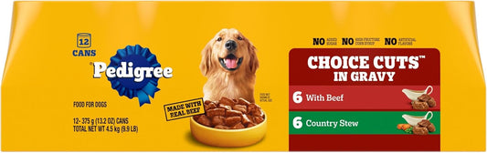 Pedigree Choice Cuts In Gravy Combo Pack Beef & Country Stew Wet Dog Food 13.2 Oz. (12 Count)