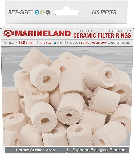 Marineland Ceramic Filter Rings, 140 Count, Support Biological Aquarium Filtration, Rite-Size S, T and X, Fit All C-Series and Magniflow Canister Filters