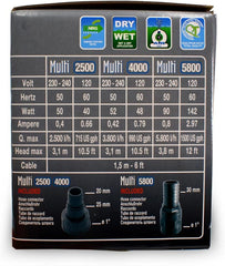 SICCE MULTI 4000 Multifunction Aquarium Pump, 990 GPH, designed for submerged and in-line use