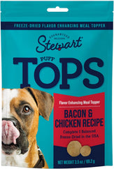 Miracle Corp - Stewart Freeze Dried Dog Food Topper, PuffTops, Bacon, Chicken, Apple & Kale, 3.5 Ounce Resealable Pouch, Flavor Enhancing Meal Topper or Dog Treat, Made in USA