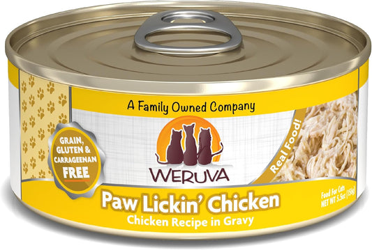 Weruva Classic Cat Food, Paw Lickin’ Chicken with Chicken Breast in Gravy (Pack of 12)