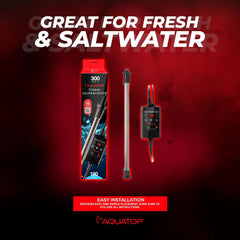 Aquatop Titanium Heater with Digital Controller – Fully Submersible - Up to 100 Gal – Adjustable 68-92°F – Durable Heater for Fresh & Saltwater