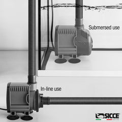 SICCE Syncra Silent 1.5 Multifunction 357 GPH Submersible Water Pump | Italian Made 23W Ultra Quiet Durable Aquarium Fish Tank, Fountain, Pond, Hydroponics, Terrarium Black | Freshwater & Saltwater