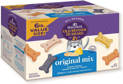 Old Mother Hubbard Wellness Original Mix Dog Biscuits, Natural, Training Treats, Four Flavors, Small Size, (6 Pound Bag)