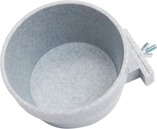 Lixit Kennel Cage Water Bowl Hanging - Non Spill Dog Crate Bowls - Durable Crate Water Bowl for Pets - Securely Attaches to Cage for Convenient Feeding and Drinking (20oz, Granite)