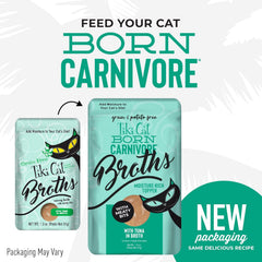 Tiki Cat Born Carnivore Broths, Tuna Recipe, Hydration and Flavor Supplement Cat Food Topper