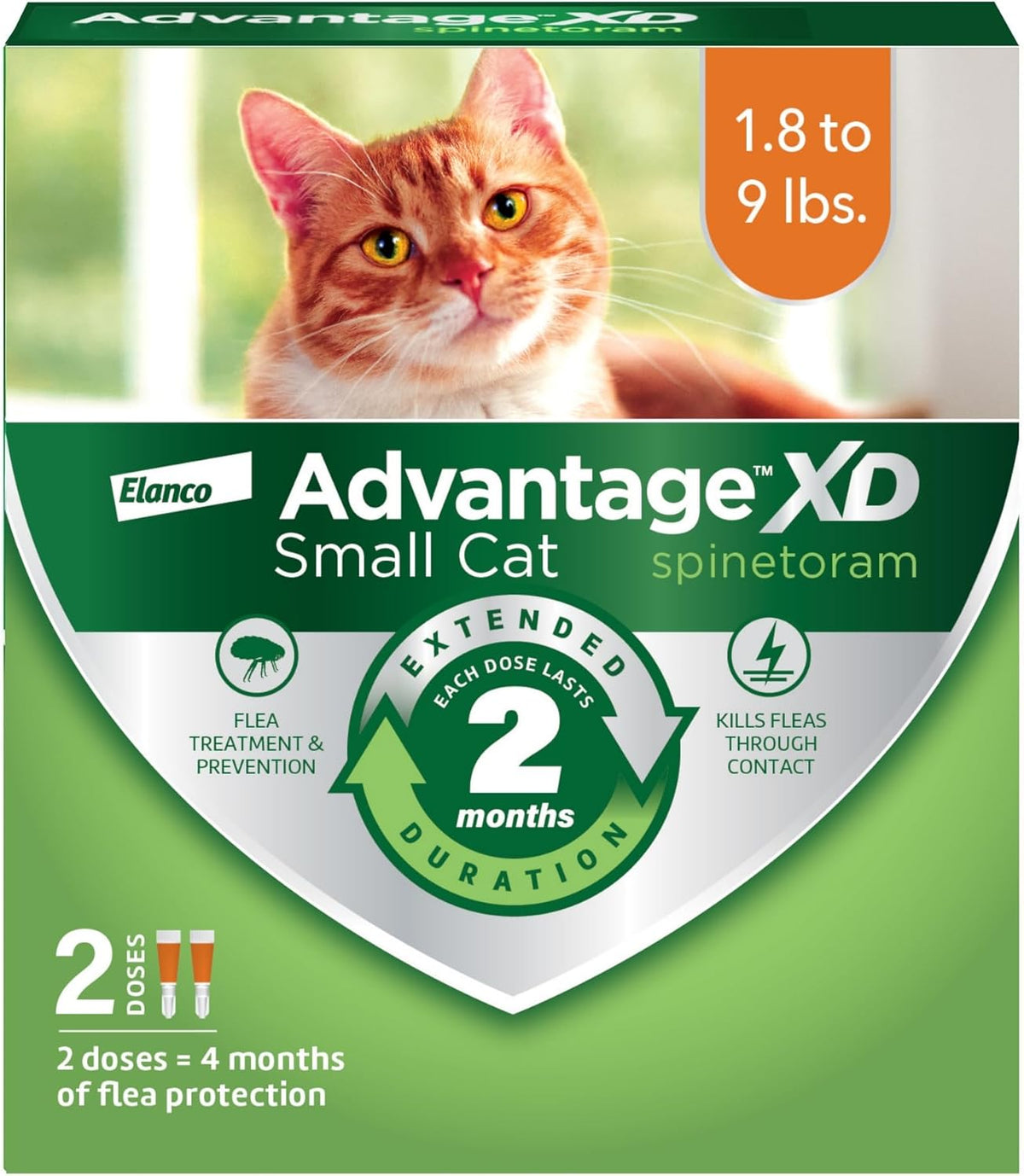 Advantage XD Cat Flea Prevention & Treatment For Cats | 2-Topical Doses, 2-Months of Protection Per Dose