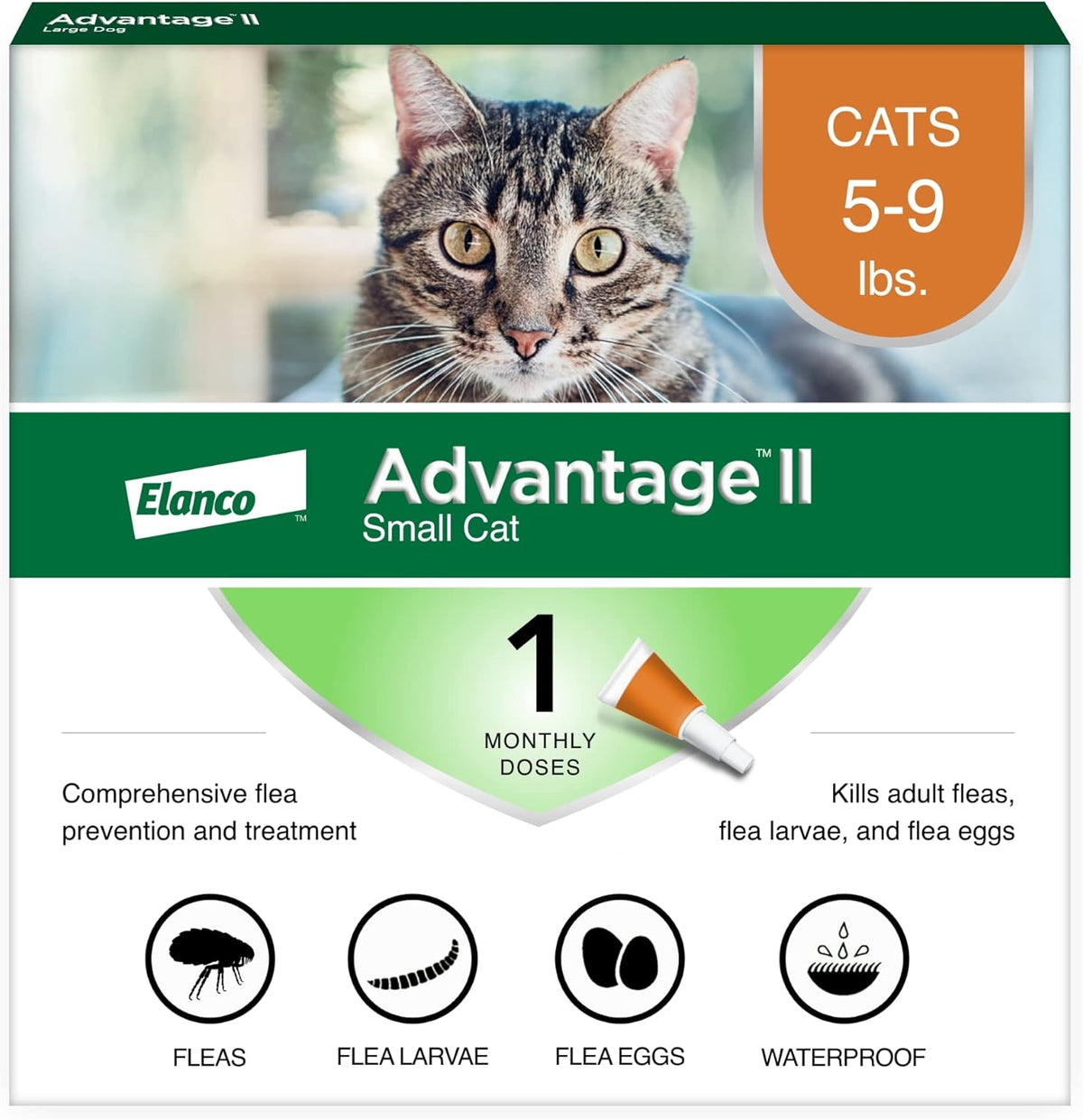 Elanco Advantage II Cat Vet-Recommended Flea Treatment & Prevention | 1-Month Supply