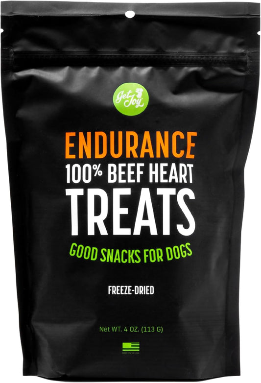 Get Joy Freeze Dried Superfood 100% Beef Heart Dog Treats, Single Ingredient Organ Meat, High Protein, Heart Health, Energy, Muscle Repair, Grain Free & Gluten Free, Made in USA