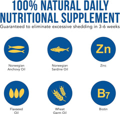 Shed-X Liquid Dog Supplement – 100% Natural – Helps Control Excessive Dog Shedding with Fish Oil for Dogs Supplement of Essential Fatty Acids, Vitamins, and Minerals