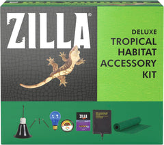 Zilla Tropical Habitat Accessory Kit, Starter Kit for Reptiles, Easy Start for Tropical-Dwelling Reptiles, Includes Lighting, Heating, Bedding and Food, Ideal for Size 10G Terrariums