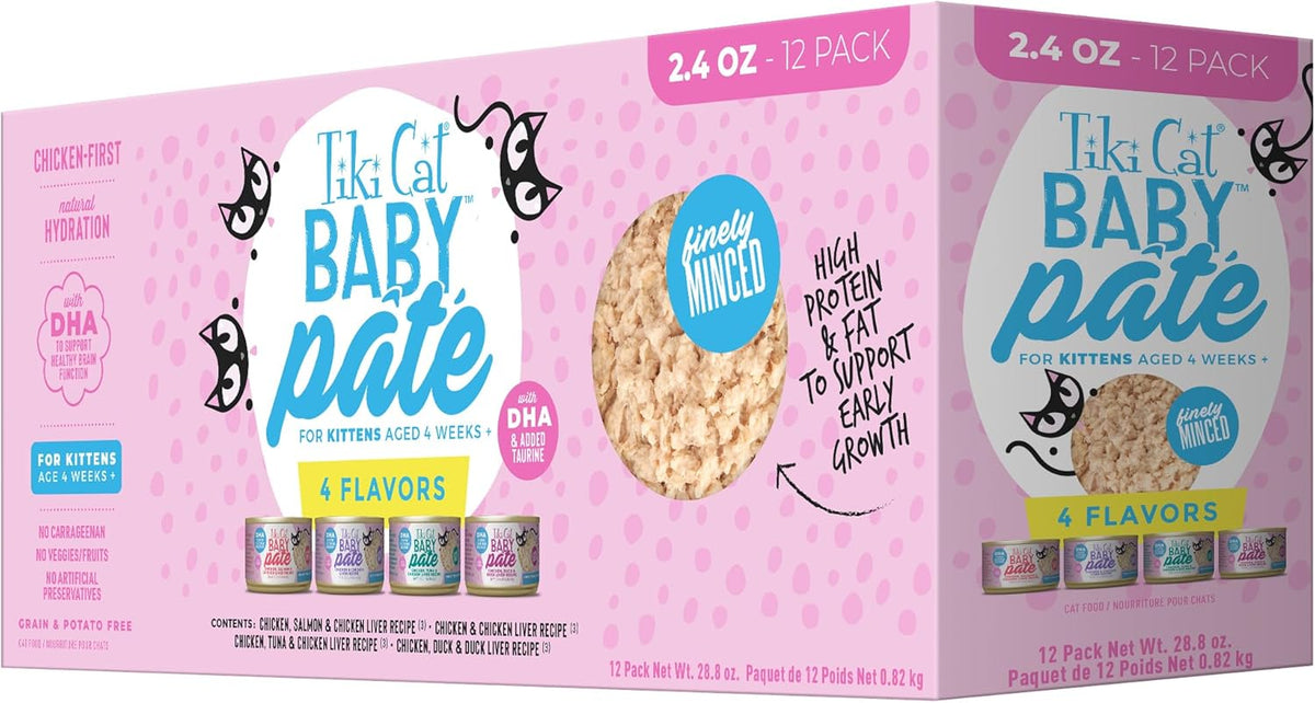 Tiki Cat Baby Pate Wet Cat Food for Kittens Variety Pack