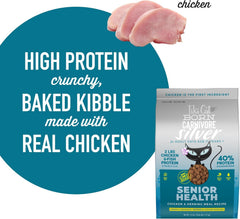 Tiki Cat Born Carnivore Silver, Senior Health, Chicken and Herring Meal Recipe, Immune Support with Baked Kibble to Maximize Nutrients, Adult Dry Cat Food for Cats 11+