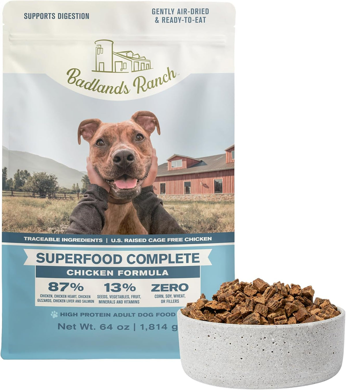 Superfood Complete, Air-Dried Adult Dog Food - High Protein, Zero Fillers, Superfood Nutrition by Katherine Heigl (Premium Chicken)
