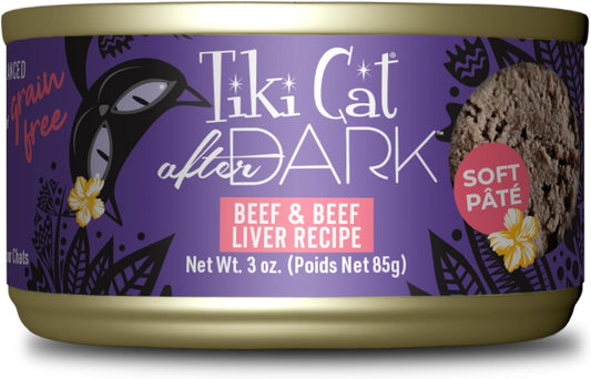 Tiki Cat After Dark Pâté, Beef & Beef Liver, High-Protein and 100% Non-GMO Ingredients, Wet Cat Food for Adult Cats