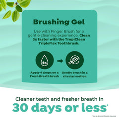 TropiClean Fresh Breath Toothbrush and Toothpaste Kit for Dogs, Teeth Cleaning Kit for Plaque & Tartar Removal, Breath Freshener, Dog Dental Care