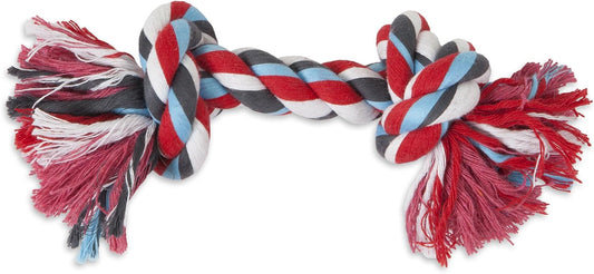 Aspen/Booda Corporation DBX50774 2-Knot Rope Bone Dog Toy, X-Large, Assorted