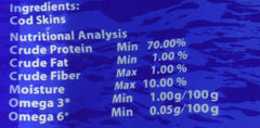 Savory Prime Cod Skin Fish Strips , All Breed Sizes