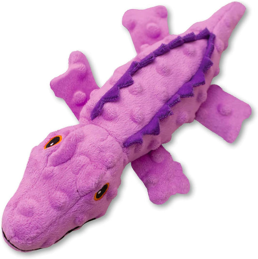 Snugarooz Ellie The Gator - Crinkle & Squeak Dog Toy with Repair Patch - Durable Plush for Engaging, Endless Fun for Small to Medium Dogs - Made from Recycled Materials