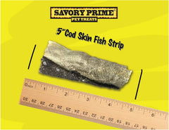 Savory Prime Cod Skin Fish Strips , All Breed Sizes