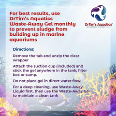 DrTim's Aquatics Reef Safe Waste-Away Time Release Gel – Natural Fish Tank & Aquarium Leave-in Waste Management Solution for Dissolving Cleaning Organic Sludge - Medium