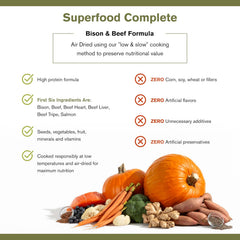 Superfood Complete, Air-Dried Adult Dog Food - High Protein, Zero Fillers, Superfood Nutrition by Katherine Heigl (Beef & Bison Formula)