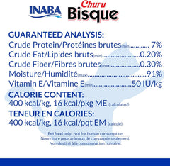 INABA Churu Bisque for Cats, Creamy Lickable Purée Side Dish with Vitamin E, 1.4 Ounces per Pouch, 12 Pouches, Chicken Variety