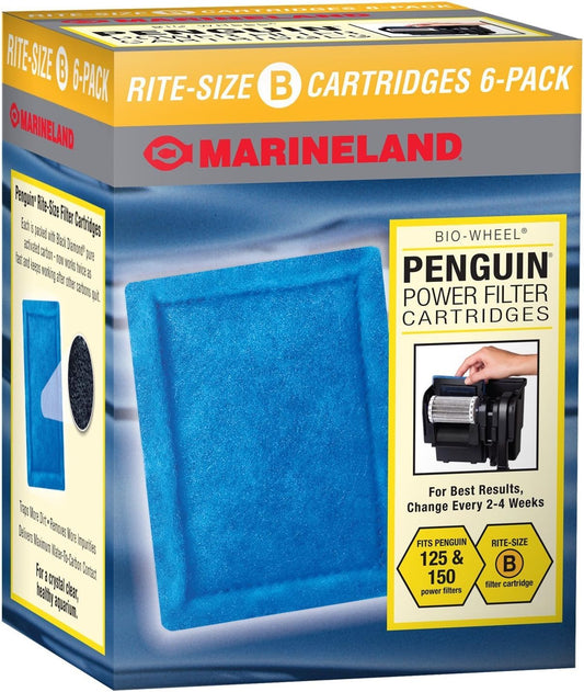 Marineland Penguin Power Filter Cartridge Rite-Size, Replacement Cartridge For Aquarium Filtration