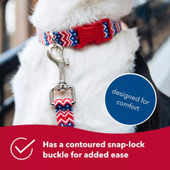 Coastal Pet Styles Adjustable Dog Collar - Stylish Patterned Fabrics - Snap-Lock Buckle - Adjustable Dog Collar - For Small, Medium or Large Dogs - Special Paws