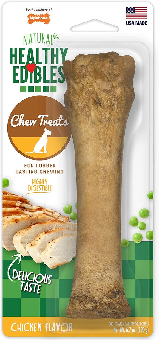 Nylabone Healthy Edibles Natural Dog Chews Long Lasting Chicken Flavor Treats for Dogs