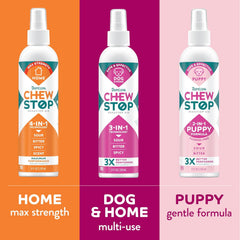 TropiClean No Chew Spray for Puppies, Better Than Bitter Apple Spray, Safe & Natural Chew + Lick Deterrent, Protect Home 8 oz