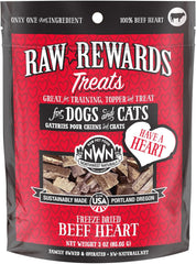 Northwest Naturals Raw Rewards Freeze-Dried Beef Heart Treats for Dogs and Cats - Bite-Sized Pieces - Healthy, 1 Ingredient, Human Grade Pet Food, All Natural, Proudly Made in USA
