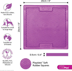 LickiMat Classic Soother Slow Feeder for Dogs Lick Mat Boredom Anxiety Reducer Perfect for Food Treats Yogurt Liquid Food Peanut Butter Fun Alternative to a Slow Feed Dog Bowl, Purple