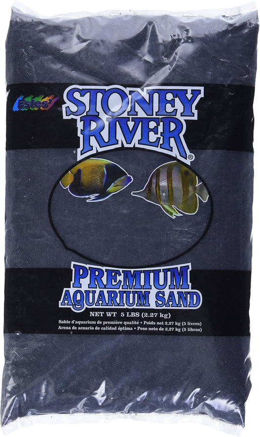 Estes Stoney River Black Aquatic Sand Freshwater and Marine Aquariums, 5-Pound Bag