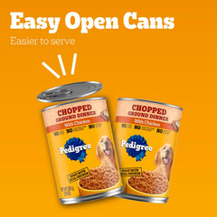 Pedigree Chopped Ground Dinner Adult Canned Soft Wet Dog Food Chicken Flavor, 22 oz. Cans  EA