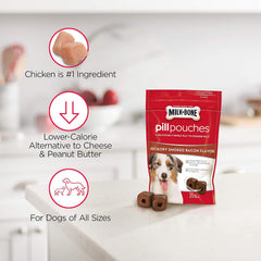 Milk-Bone Pill Pouches Dog Treats, Hickory Smoked Bacon Flavor, 6 Ounce