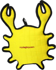 TUFFY - World's Tuffest Soft Dog Toy - Ocean Crab - Squeakers - Multiple Layers. Made Durable, Strong & Tough. Interactive Play (Tug, Toss & Fetch). Machine Washable & Floats.