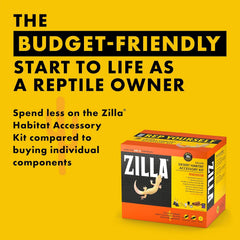 Zilla Desert Habitat Accessory Kit, Starter Kit for Reptiles, Easy Start for Desert-Dwelling Reptiles, Includes Lighting, Bedding and Food, Ideal for Size 10G Terrariums