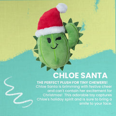 Snugarooz Chloe Santa Plush Dog Toy with Repair Patch – Soft, Durable, and Squeaky – Holiday-Themed Toy for Play, Gentle Chewing and Fun for Dogs