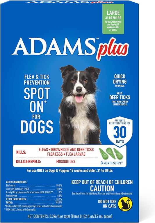 ADAMS Plus Flea & Tick Prevention Spot On for Dogs