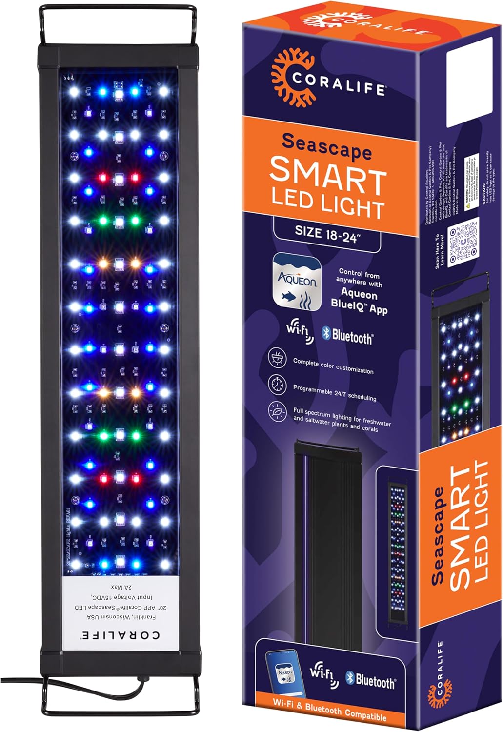 Coralife SaltwCoralife Fish Tank Aquarium Seascape WiFi/Bluetooth Smart LED Light Fixture