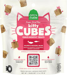 Open Farm, Kitty Cubes, Freeze Dried Raw Cat Treats, Grain-Free, High-Protein Cat Treat with Probiotics, Omega Fatty Acids & Superfoods